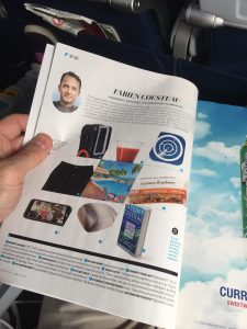 What Does Fabien Cousteau Have in his Bag? Delta Sky Magazine Niver April 2017