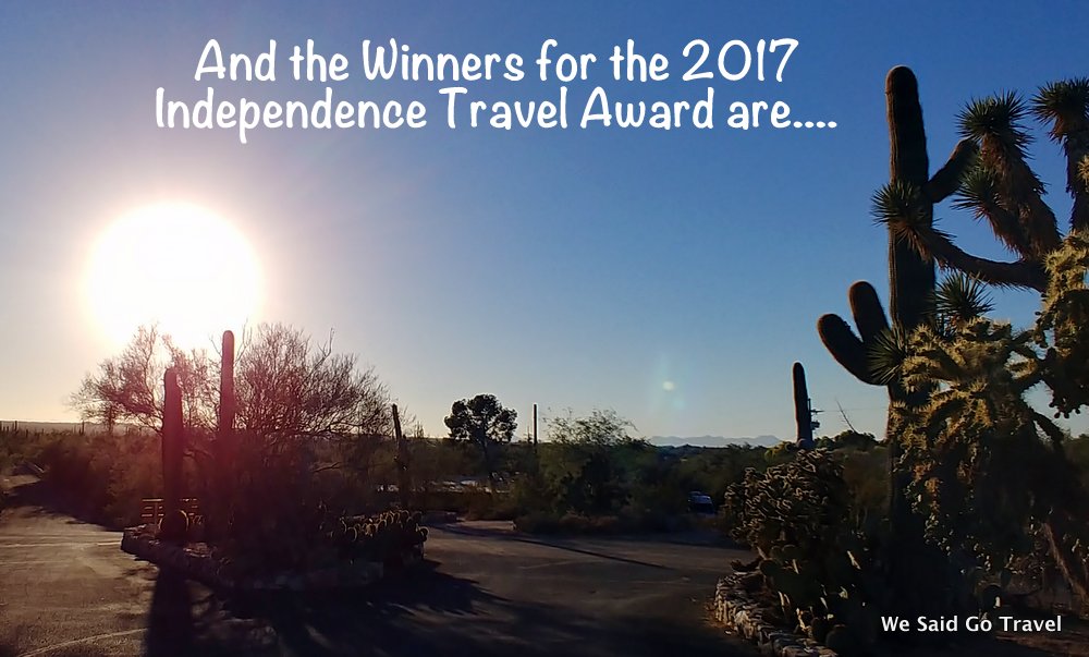 And the Winners for the 2017 Independence Travel Writing Award